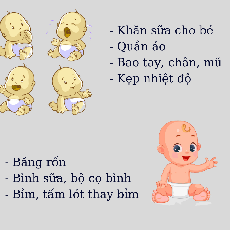 Hình minh họa: Những đồ cần chuẩn bị khi sinh con ở Nhật